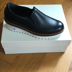 NWT Cordani Alani black leather platform slipon 36